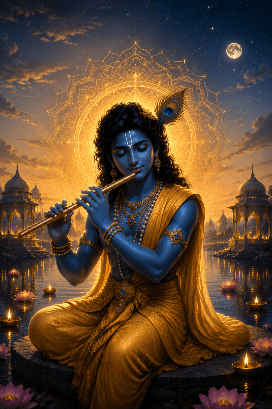 Krishna playing the flute